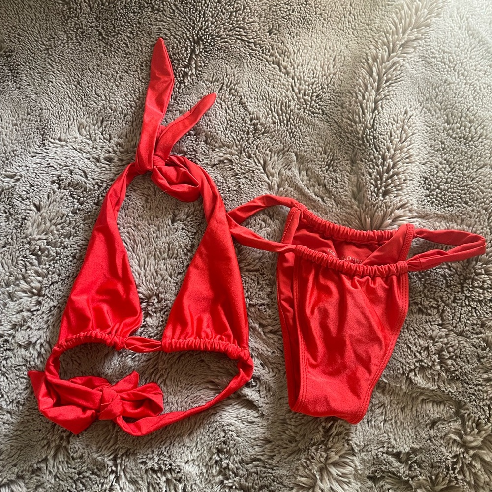 Somer field swim red bikini